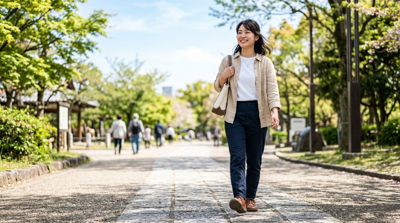 小さな行動を始めて前に進む日本人のイメージ