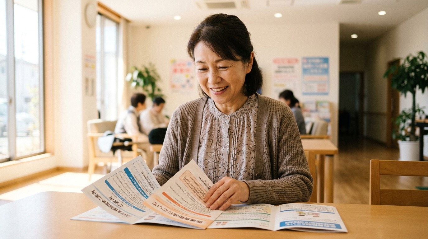 公的制度の資料を確認して安心する日本人